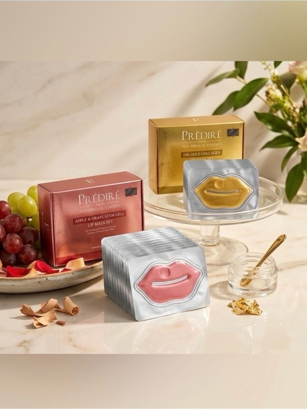 Predire Lip Mask Bundle 24K Gold Collagen/Stem Cell Set (20 total) ~ retail $800